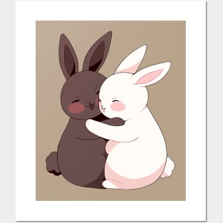 Yin And Yang Bunny Posters and Art